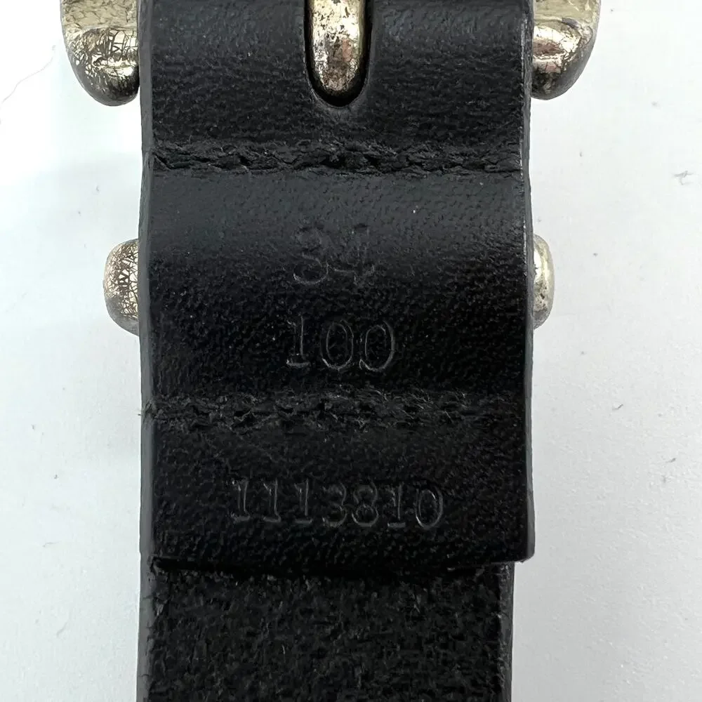 Genuine Leather Braided Belt Black 39